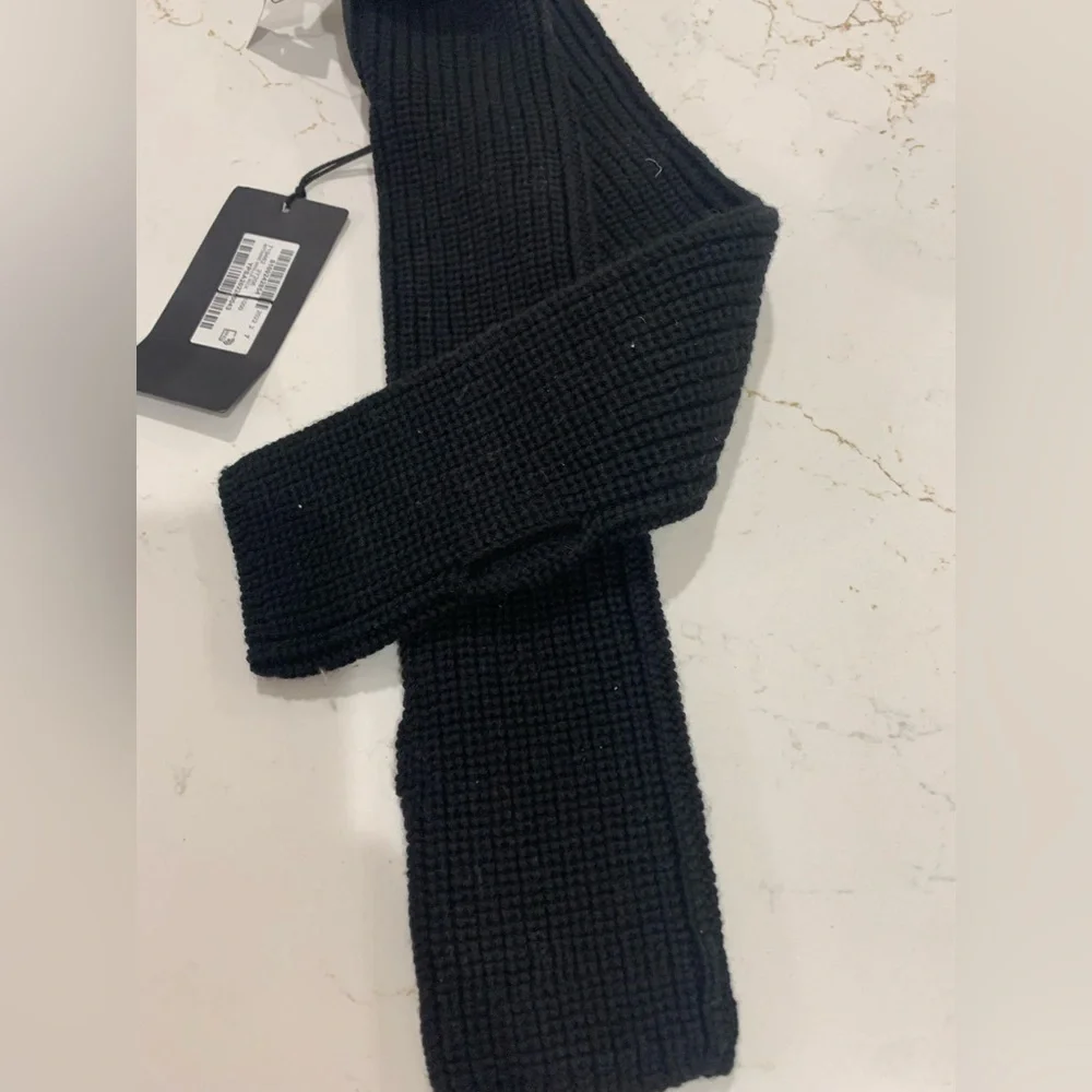 SAINT LAURENT Wool Fingerless Gloves In Black Size M